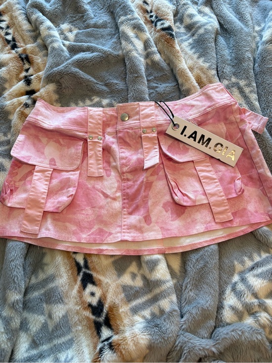 I.AM.GIA Dresses & Skirts - I.AM.GIA Pink Camo Cargo Mini Skirt with Utility Pockets